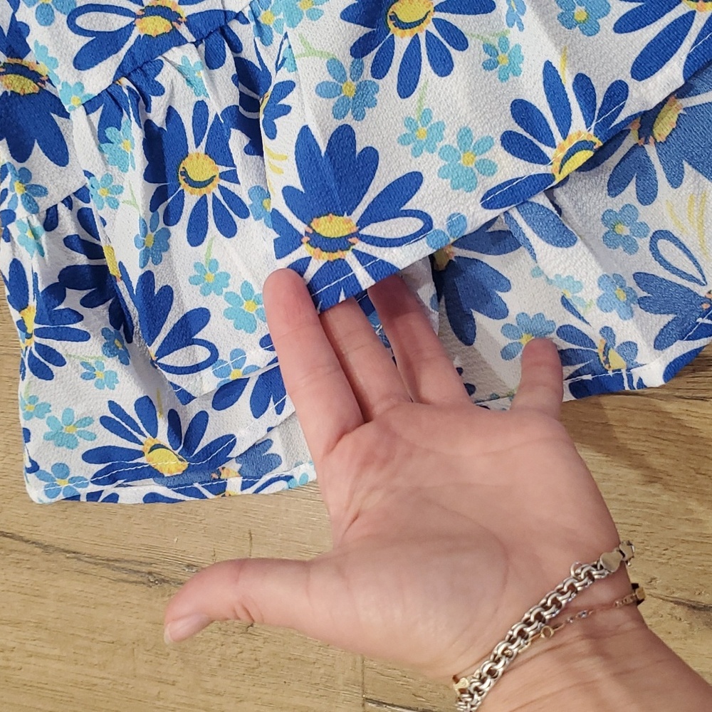 Summer Dress w Blue Flowers‎ - Picture 4 of 5